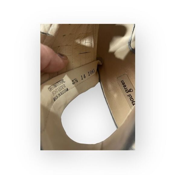 Paul Green Silver Peep Toe Leather Heels - (5.5) 8 US - Picture 9 of 13